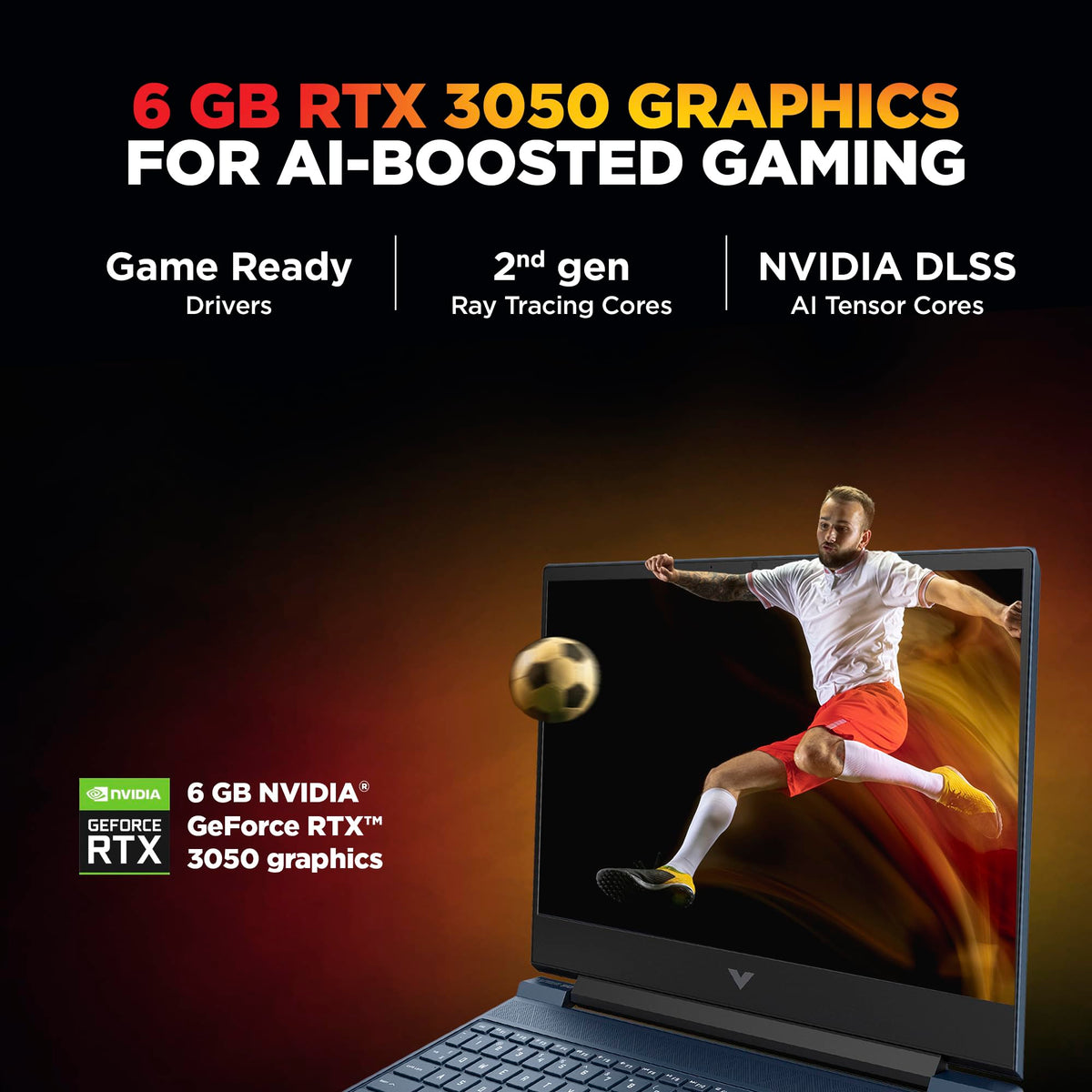HP Smartchoice Victus, AMD Ryzen 5 8645HS, 6GB RTX 3050, 31 Tops, 16GB DDR5(Upgradeable) 512GB SSD, 144Hz, 300nits, FHD, 15.6"/39.6cm, Win11, M365* Office24, Blue, 2.3kg, fb3009AX, AI Gaming Laptop 