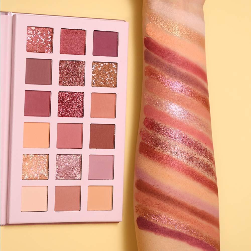 HUDA GIRL Beauty Rose Gold Remastered + Nude Edition Eyeshadow Palette Combo Kit - 36 Matte and Shimmer Finishes, Includes Black Eyeshadow - Complete Eye Shadow Palette Set 