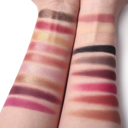 HUDA GIRL Beauty Rose Gold Remastered + Nude Edition Eyeshadow Palette Combo Kit - 36 Matte and Shimmer Finishes, Includes Black Eyeshadow - Complete Eye Shadow Palette Set 