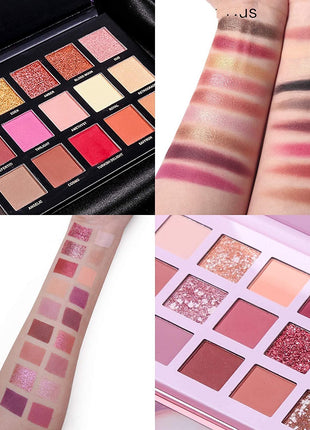 HUDA GIRL Beauty Rose Gold Remastered + Nude Edition Eyeshadow Palette Combo Kit - 36 Matte and Shimmer Finishes, Includes Black Eyeshadow - Complete Eye Shadow Palette Set 