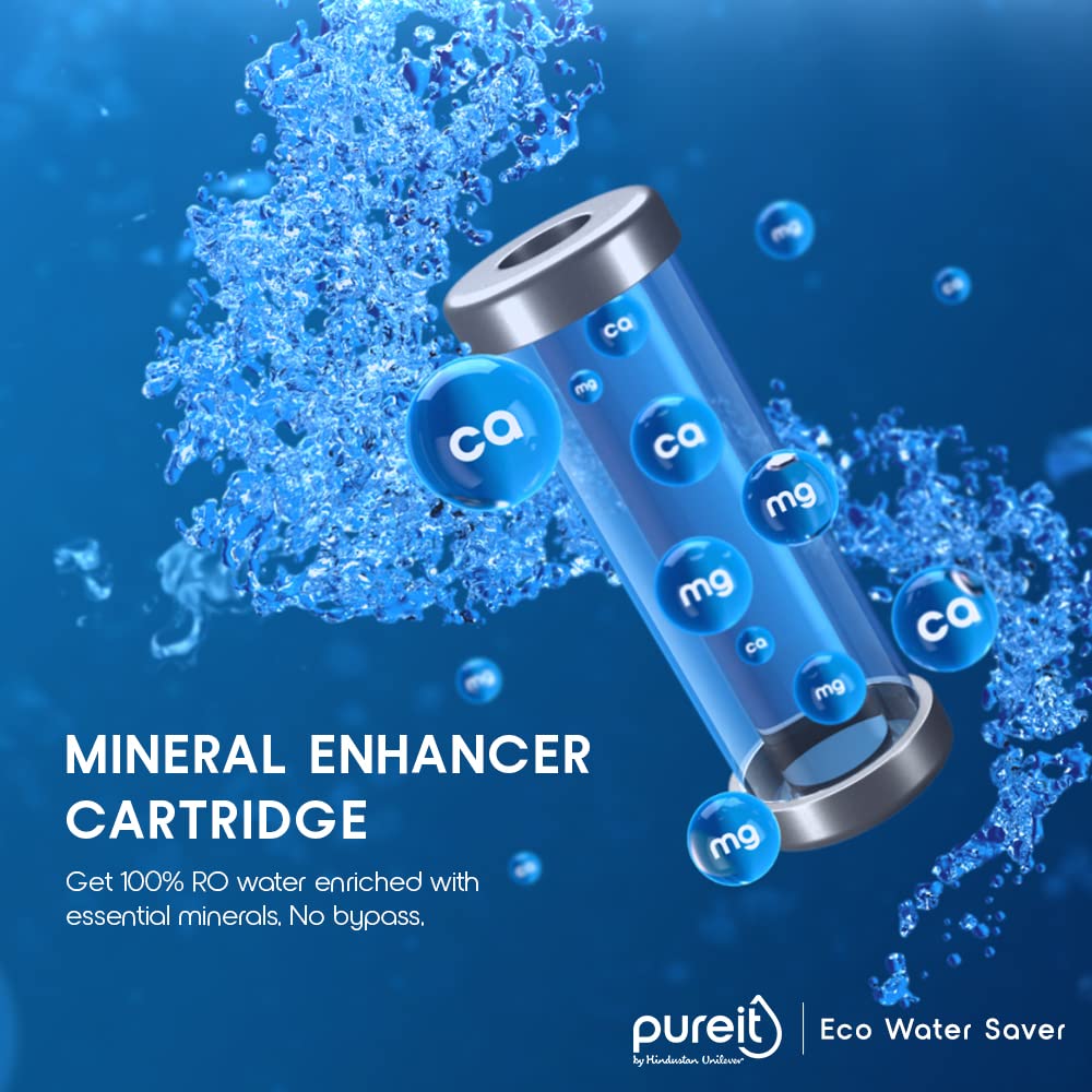 HUL Pureit Eco Water Saver RO+UV+MF+Mineral | INR 2000 Off on Exchange | 7 stage | 10L | Upto 60% Water Savings | Suitable for Borewell, Tanker & Municipal Water | Table Top | Wall Mountable |Black 