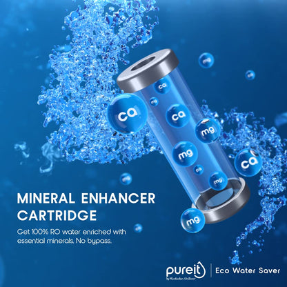 HUL Pureit Eco Water Saver RO+UV+MF+Mineral | INR 2000 Off on Exchange | 7 stage | 10L | Upto 60% Water Savings | Suitable for Borewell, Tanker & Municipal Water | Table Top | Wall Mountable |Black 