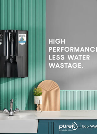 HUL Pureit Eco Water Saver RO+UV+MF+Mineral | INR 2000 Off on Exchange | 7 stage | 10L | Upto 60% Water Savings | Suitable for Borewell, Tanker & Municipal Water | Table Top | Wall Mountable |Black 