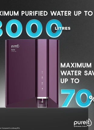 HUL Pureit Revito RO+MF+Mineral+UV in-Tank | INR 3000 Off on Exchange | 7 stage | 7L Capacity | Upto 70% Water Savings | Suitable for Borewell, Tanker & Municipal Water | DURAViva | Magenta 