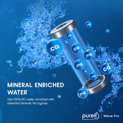 HUL Pureit Wave Pro Mineral RO+UV LED in-tank | 7 stage Purification | 7 Litres Capicity | Up to 45% Water Savings | Suitable for Borewell, Tanker & Muncipal Water | Wall Mountable | Black 