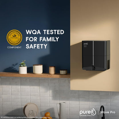 HUL Pureit Wave Pro Mineral RO+UV LED in-tank | 7 stage Purification | 7 Litres Capicity | Up to 45% Water Savings | Suitable for Borewell, Tanker & Muncipal Water | Wall Mountable | Black 