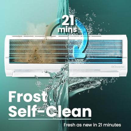Haier 1.25 Ton 3 Star Twin Inverter Split AC (3900 Watts, Copper, 7 in 1 Convertible, Frost Self Clean, HD Filter, Cools at 54°C, Long Air Throw - HSU15V-TMS3BN-INV) 