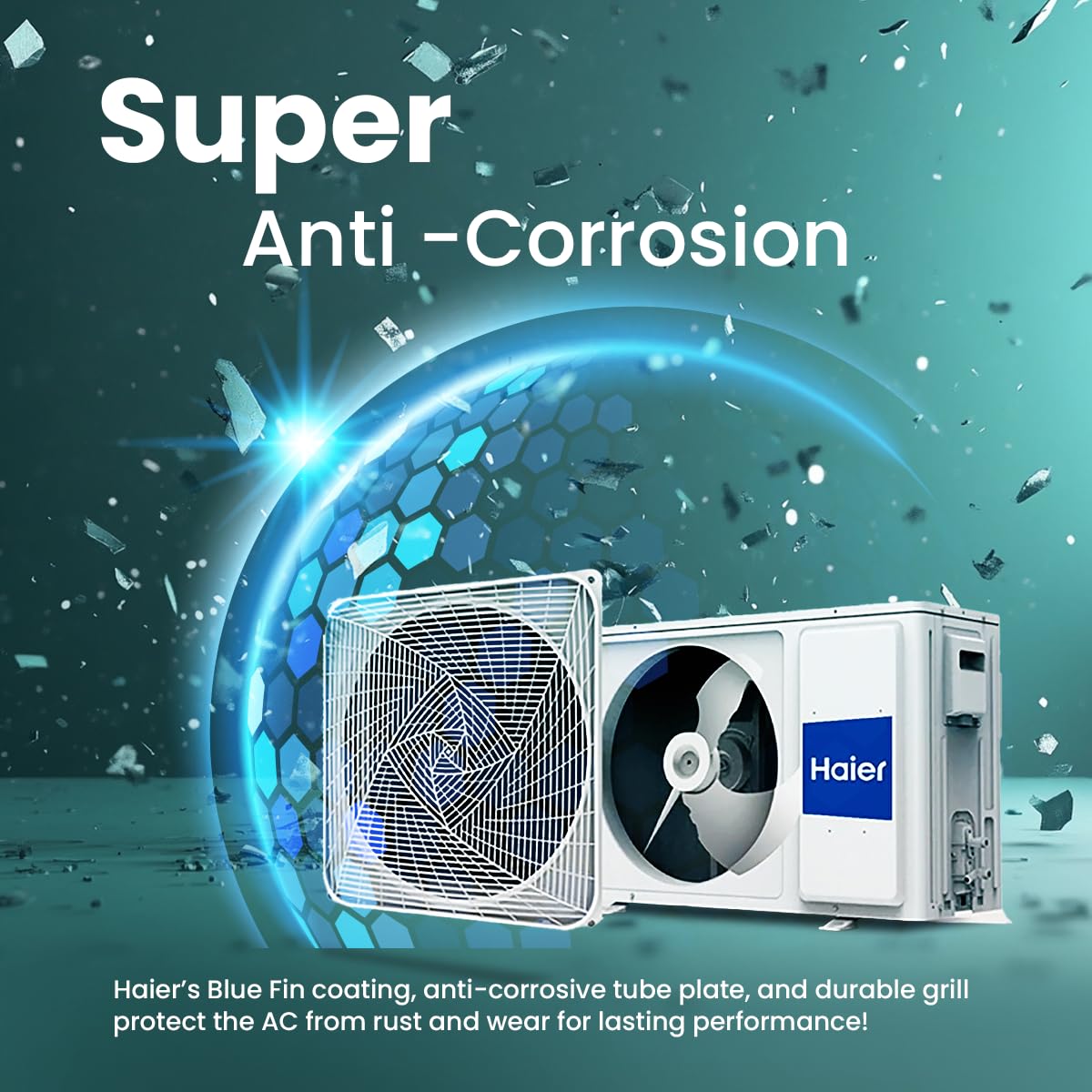 Haier 1.25 Ton 3 Star Twin Inverter Split AC (3900 Watts, Copper, 7 in 1 Convertible, Frost Self Clean, HD Filter, Cools at 54°C, Long Air Throw - HSU15V-TMS3BN-INV) 