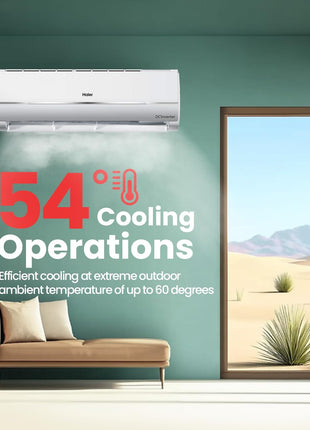 Haier 1.25 Ton 3 Star Twin Inverter Split AC (3900 Watts, Copper, 7 in 1 Convertible, Frost Self Clean, HD Filter, Cools at 54°C, Long Air Throw - HSU15V-TMS3BN-INV) 