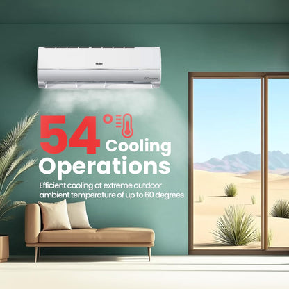 Haier 1.25 Ton 3 Star Twin Inverter Split AC (3900 Watts, Copper, 7 in 1 Convertible, Frost Self Clean, HD Filter, Cools at 54°C, Long Air Throw - HSU15V-TMS3BN-INV) 