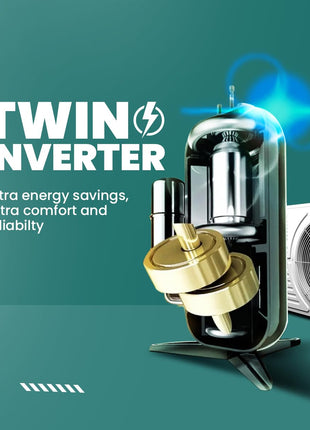 Haier 1.25 Ton 3 Star Twin Inverter Split AC (3900 Watts, Copper, 7 in 1 Convertible, Frost Self Clean, HD Filter, Cools at 54°C, Long Air Throw - HSU15V-TMS3BN-INV) 