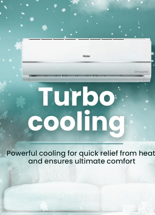 Haier 1.25 Ton 3 Star Twin Inverter Split AC (3900 Watts, Copper, 7 in 1 Convertible, Frost Self Clean, HD Filter, Cools at 54°C, Long Air Throw - HSU15V-TMS3BN-INV) 