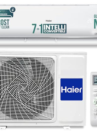 Haier 1.5 Ton 3 Star Twin Inverter Split AC (Copper, 7 in 1 Convertible, Frost Self Clean, HD Filter, Cools at 54°C, Long Air Throw - HSU17VP-TQS3BN-INV, White) 