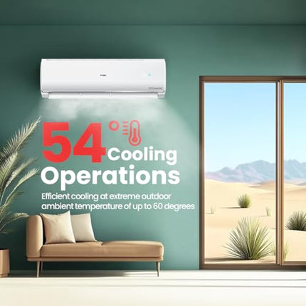 Haier 1.5 Ton 3 Star Twin Inverter Split AC (Copper, 7 in 1 Convertible, Frost Self Clean, HD Filter, Cools at 54°C, Long Air Throw - HSU17VP-TQS3BN-INV, White) 