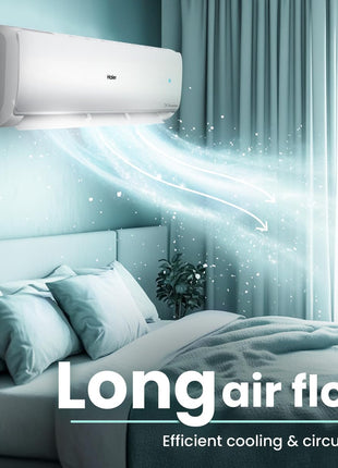 Haier 1.5 Ton 3 Star Twin Inverter Split AC (Copper, 7 in 1 Convertible, Frost Self Clean, HD Filter, Cools at 54°C, Long Air Throw - HSU17VP-TQS3BN-INV, White) 