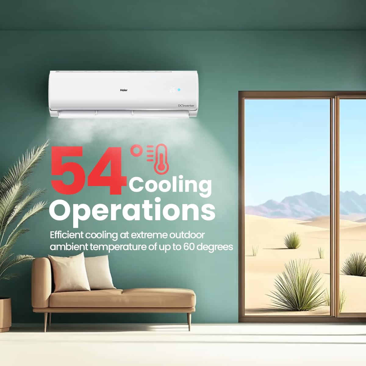 Haier 1.5 Ton 3 Star Twin Inverter Split AC (Copper, 7 in 1 Convertible, Frost Self Clean, HD Filter, Cools at 54°C, Long Air Throw - HSU17VP-TQS3BN-INV, White) 