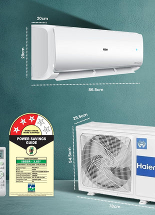 Haier 1.5 Ton 3 Star Twin Inverter Split AC (Copper, 7 in 1 Convertible, Frost Self Clean, HD Filter, Cools at 54°C, Long Air Throw - HSU17VP-TQS3BN-INV, White) 