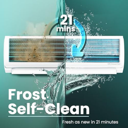 Haier 1.5 Ton 3 Star Twin Inverter Split AC (Copper, 7 in 1 Convertible, Frost Self Clean, HD Filter, Cools at 54°C, Long Air Throw - HSU17VP-TQS3BN-INV, White) 
