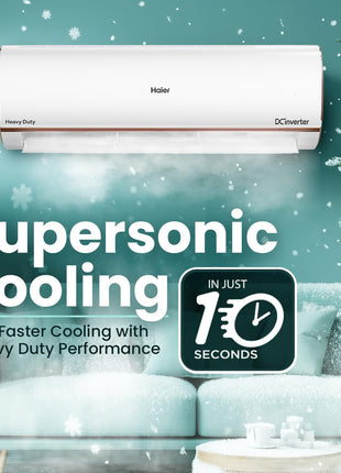 Haier 1.5 Ton 4 Star AI Climate Control Smart Split AC (5250 Watts, Copper, Wi-Fi, 4-Way Swing, Triple Inverter, 7 in 1, Frost Self Clean, HD Filter, Cools at 60°C - HSU18K-PYAIR4BN-INV, White) 