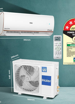 Haier 1.5 Ton 4 Star AI Climate Control Smart Split AC (5250 Watts, Copper, Wi-Fi, 4-Way Swing, Triple Inverter, 7 in 1, Frost Self Clean, HD Filter, Cools at 60°C - HSU18K-PYAIR4BN-INV, White) 