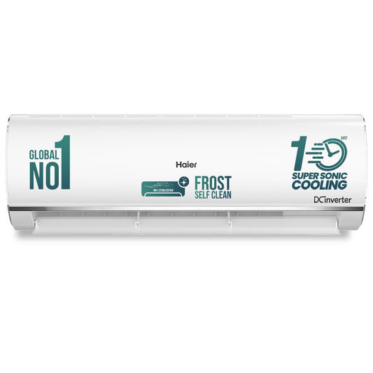 Haier 1.5 Ton 5 Star Triple Inverter Split AC (4850 W, Copper, 7 in 1 Convertible, 4-Way Swing, Frost Self Clean, HD Filter, Cools at 60°C, 20 Mtr. Air Throw - HSU18K-PYSS5BN-INV, White) 