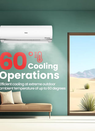 Haier 1.5 Ton 5 Star Triple Inverter Split AC (4850 W, Copper, 7 in 1 Convertible, 4-Way Swing, Frost Self Clean, HD Filter, Cools at 60°C, 20 Mtr. Air Throw - HSU18K-PYSS5BN-INV, White) 