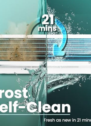 Haier 1.5 Ton 5 Star Triple Inverter Split AC (4850 W, Copper, 7 in 1 Convertible, 4-Way Swing, Frost Self Clean, HD Filter, Cools at 60°C, 20 Mtr. Air Throw - HSU18K-PYSS5BN-INV, White) 