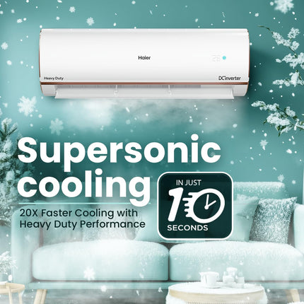 Haier 1.6 Ton 5 Star HEXA Inverter Smart Split AC (5460W, Copper, Heavy Duty, Wi-Fi, 4 Way Swing, Frost Self Clean, HD Filter, Cools at 60°C, 20 Mtrs Air Throw- HSU19K-PYFR5BN-INV- White) 