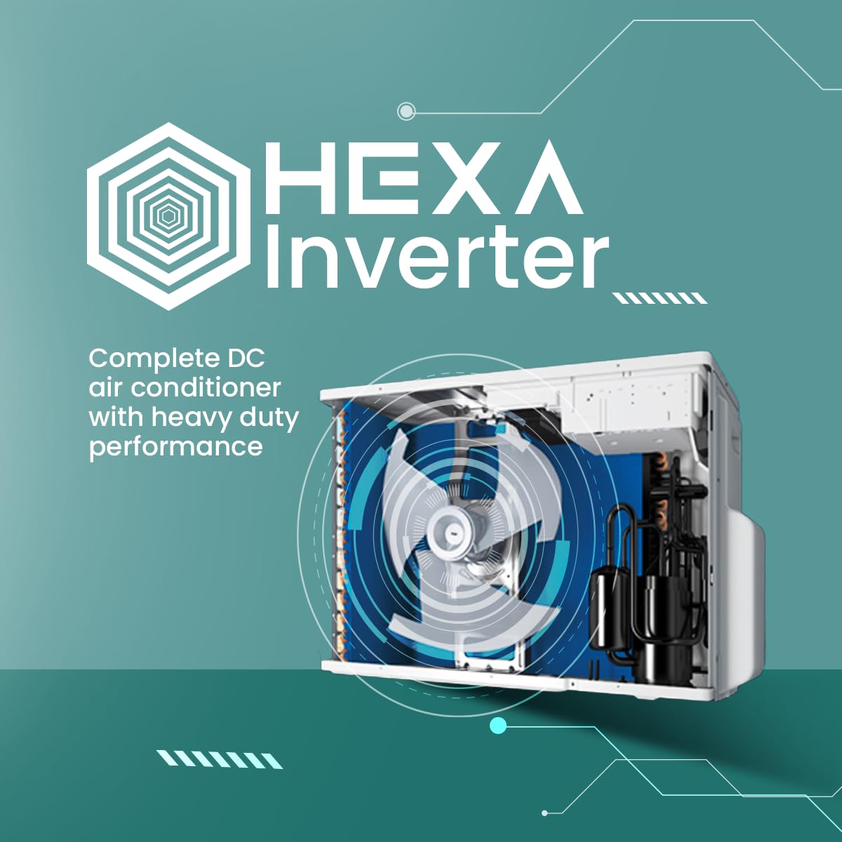 Haier 1.6 Ton 5 Star HEXA Inverter Split AC (5460W, Copper, Heavy Duty, 4 way Swing, Frost Self Clean, 7 in 1, HD Filter, Cools at 60°C, 20 Mtr. Air Throw - HSU19K-PYSC5BN-INV, 2025 Model - White) 