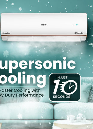 Haier 1 Ton 4 Star AI Climate Control Smart Split AC (3470W, Triple Inverter, Copper, Wi-Fi, 4-Way Swing, 7 in 1 Convertible, HD Filter, Cools at 60°C, 20 Mtrs Air Throw - HSU13K-PYAIR4BN-INV, White) 