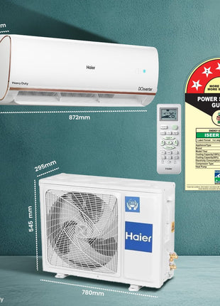 Haier 1 Ton 4 Star AI Climate Control Smart Split AC (3470W, Triple Inverter, Copper, Wi-Fi, 4-Way Swing, 7 in 1 Convertible, HD Filter, Cools at 60°C, 20 Mtrs Air Throw - HSU13K-PYAIR4BN-INV, White) 