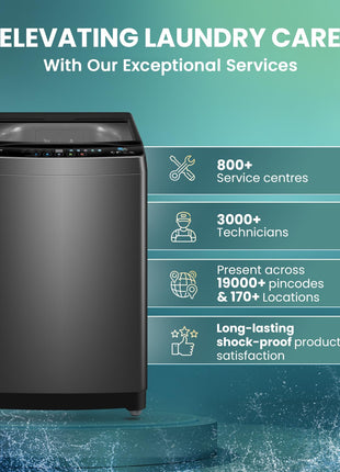 Haier 10.5 Kg 5 Star Fully Automatic Top Load Washing Machine With Ultra Fresh Air Technology, Oceanus Wave Steel Drum (ETL105-CAFS8, Grey, Black, Custom Wash Cycles, 15 Mins Quick Wash) 