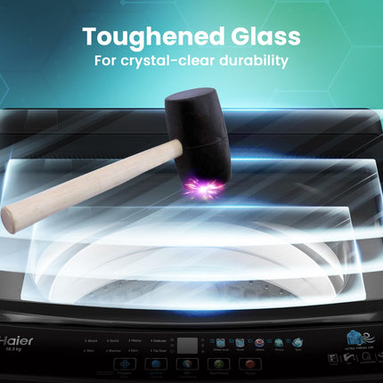 Haier 10.5 Kg 5 Star Fully Automatic Top Load Washing Machine With Ultra Fresh Air Technology, Oceanus Wave Steel Drum (ETL105-CAFS8, Grey, Black, Custom Wash Cycles, 15 Mins Quick Wash) 