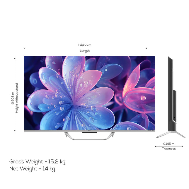 Haier 139 cm (55 inches) QLED -Smart Google TV with Hands Free Voice Control 55S800QT (Grey) 
