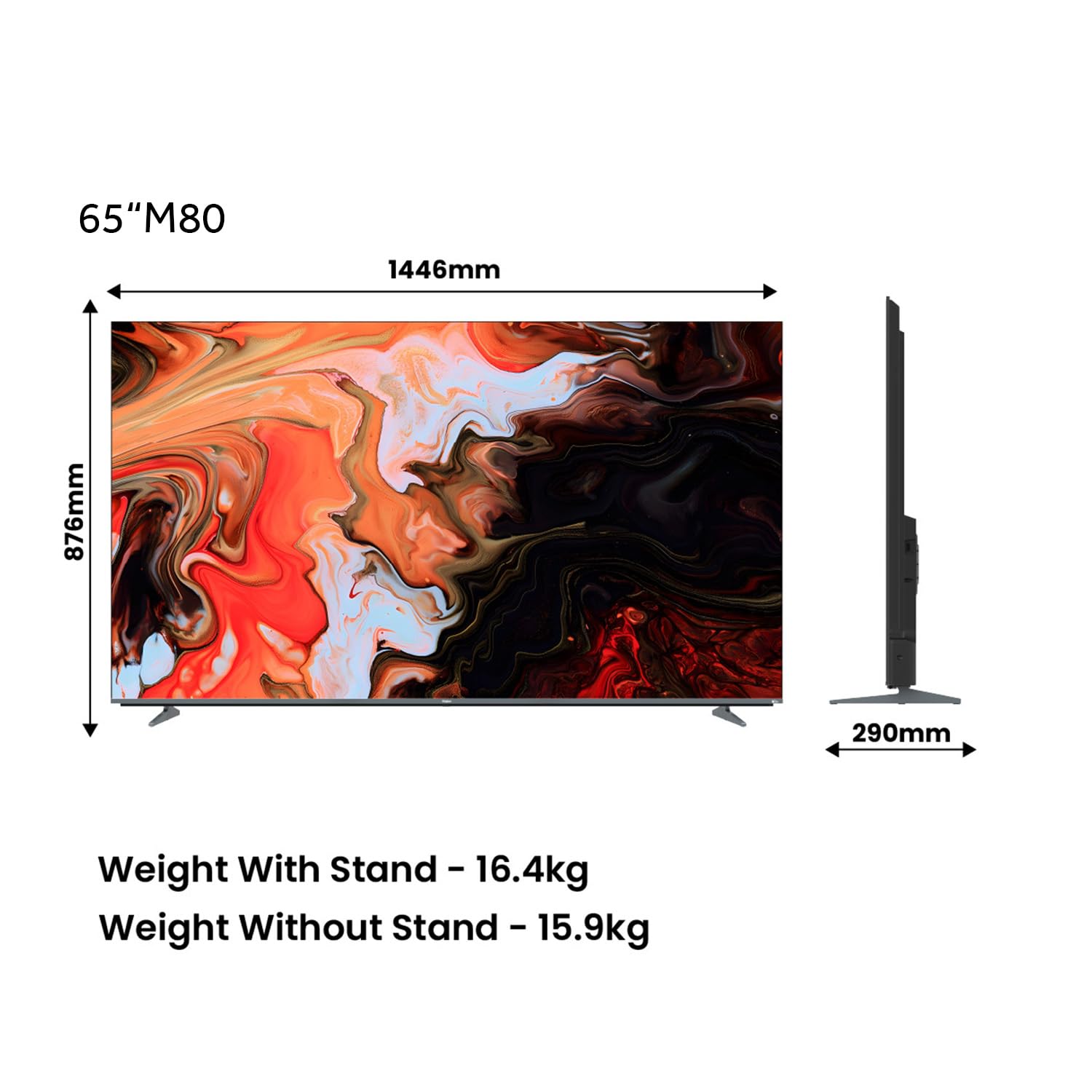 Haier 164 cm (65) New M80F Series 4K Ultra HD Smart Mini LED Google TV H65M80FUX (2025 Model) 