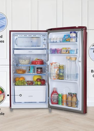 Haier 165 L, 1 Star, Direct-Cool Single Door Refrigerator (HED-171RS-P, Red Mono, 2024 Model) 
