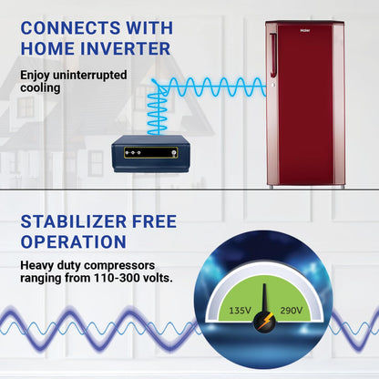 Haier 165 L, 1 Star, Direct-Cool Single Door Refrigerator (HED-171RS-P, Red Mono, 2024 Model) 