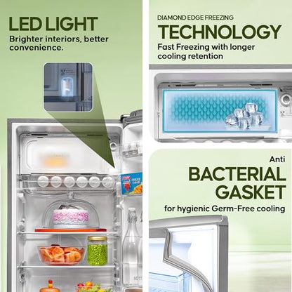 Haier 185 L, 2 Star, Direct-Cool Single Door Refrigerator (HED-19TMS-N, Moon Silver) 