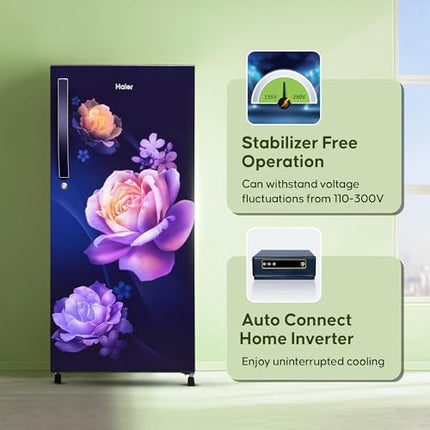 Haier 190 L, 2 Star, Direct-Cool Single Door Refrigerator (HED-202MN-P, Marine Noisettes) 