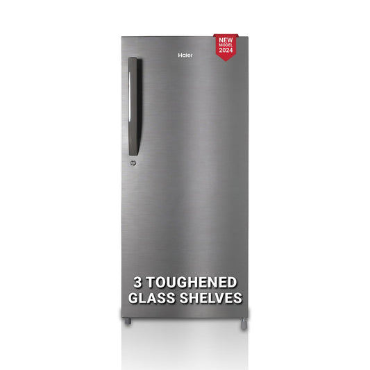 Haier 190 L, 4 Star, Direct Cool Single Door Refrigerator (HED-204DS-P, Dazzle Steel, 2024 Model) 