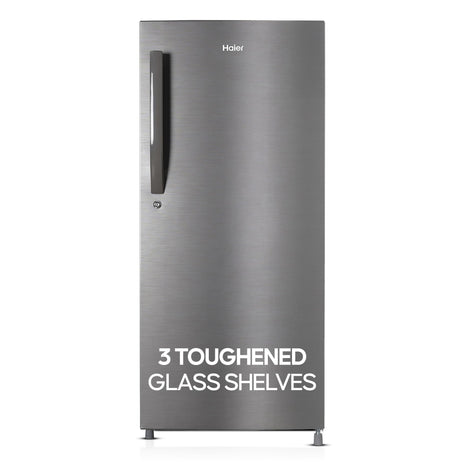 Haier 190 L, 4 Star, Direct Cool Single Door Refrigerator (HED-204DS-P, Dazzle Steel) 