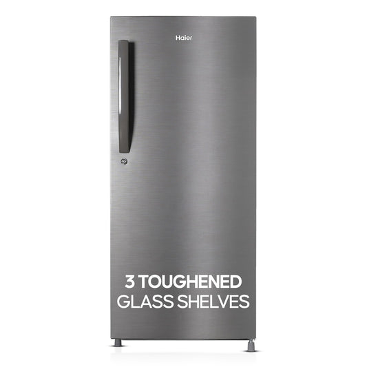 Haier 190 L, 4 Star, Direct Cool Single Door Refrigerator (HED-204DS-P, Dazzle Steel) 