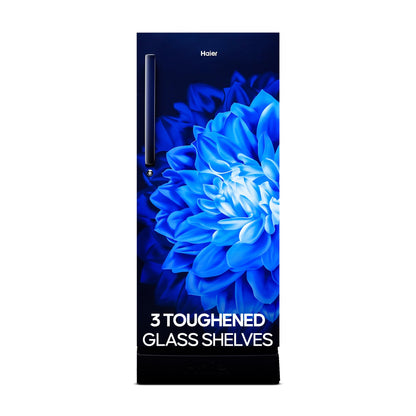 Haier 190 L, 5 Star, Direct-Cool Single Door Refrigerator (HED-205MDB-P, Marine Dahelia, Base Stand Drawer) 