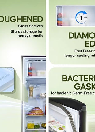 Haier 205L 5Star Direct Cool Single Door Refrigerator | Inverter Compressor | Wide Freezer Space | Bigger Ice Tray | Longer Cooling Retention | Easy Clean Back (HED-215MRB-N, Marine Rose, Base Stand) 