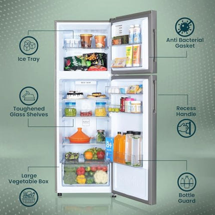 Haier 240 L, 2 Star, Frost Free Double Door Refrigerator (HEF-252EGS-P, Moon Silver) 