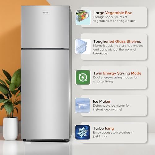 Haier 240 L, 2 Star, Frost Free Double Door Refrigerator (HEF-252EGS-P, Moon Silver) 