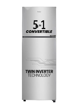 Haier 240 L, 3 Star, 5 In 1 Convertible, Twin Inverter Technology, Frost Free Double Door Refrigerator (HEF-253GS-P, Moon Silver) 