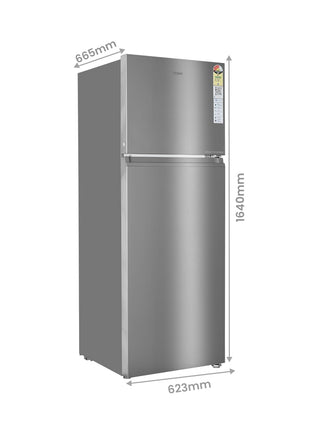 Haier 240 L, 3 Star, 5 In 1 Convertible, Twin Inverter Technology, Frost Free Double Door Refrigerator (HEF-253GS-P, Moon Silver) 