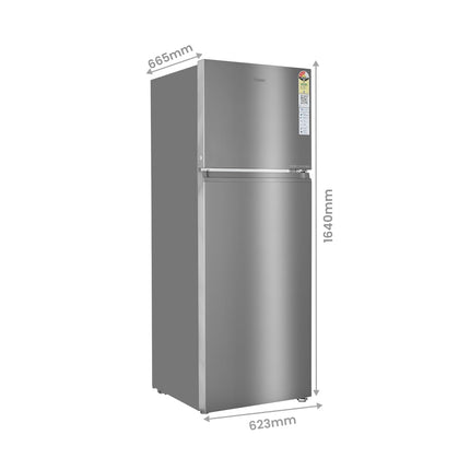 Haier 240 L, 3 Star, 5 In 1 Convertible, Twin Inverter Technology, Frost Free Double Door Refrigerator (HEF-253GS-P, Moon Silver) 
