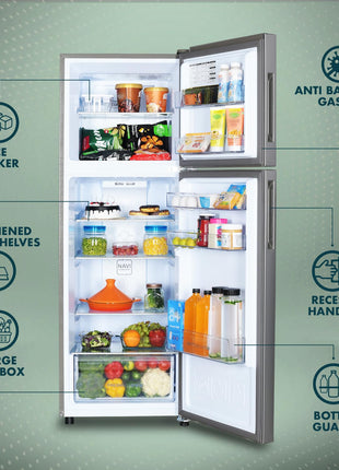 Haier 240 L, 3 Star, 5 In 1 Convertible, Twin Inverter Technology, Frost Free Double Door Refrigerator (HEF-253GS-P, Moon Silver) 